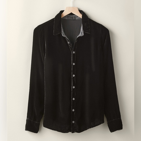 CP Shades Romy Velvet Button Down Shirt
